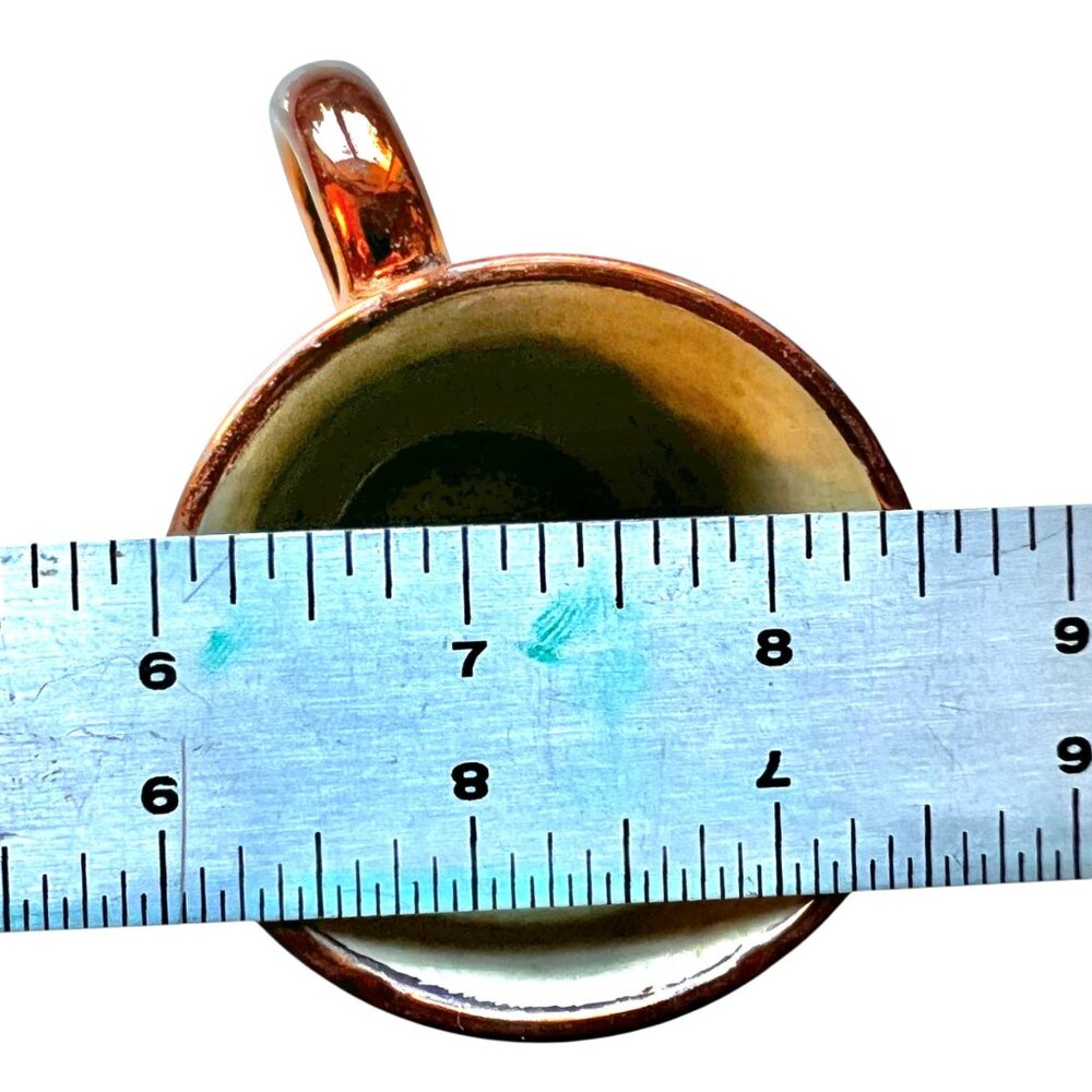 Vintage copper Glazed Cup with porcelain Interior - Picture 8 of 10